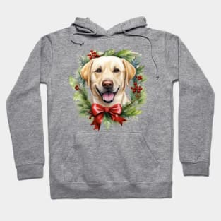 Christmas Labrador Retriever Dog Wreath Hoodie